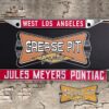 Jules Meyers Pontiac West Los Angeles License Plate Frame Tribute Red