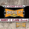 A vintage style reproduction dealership license plate frame for the Harry C Clark Buick dealership of Compton. This reproduction dealership license plate frame will look great bolted on to your Classic Buick whether it's a Cruiser, a Hot Rod or a Muscle Car.