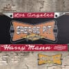 A vintage style reproduction dealership license plate frame for the Harry Mann Chevrolet dealership of Los Angeles. This reproduction dealership license plate frame will look great bolted on to your Classic Chevy whether it’s a Cruiser, a Hot Rod or a Muscle Car.