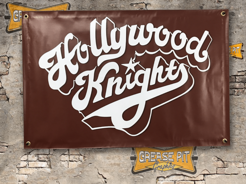 Hollywood Knights 2'x3' Garage Shop Banner