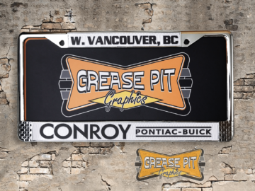 Reproduction CONROY Pontiac Buick License Plate Frame West Vancouver