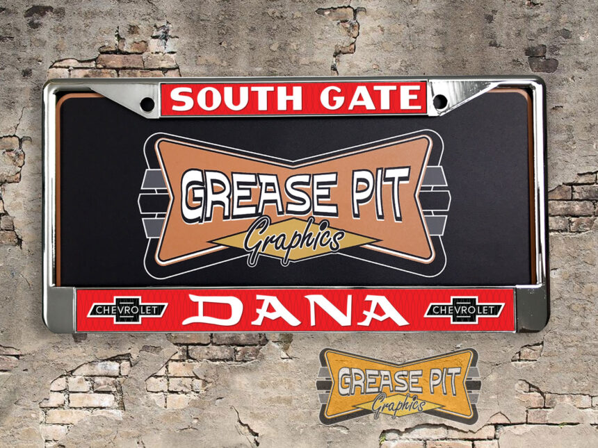 Dana Chevrolet License Plate Frame Tribute- Chevy Performance Dealer Black Bowtie