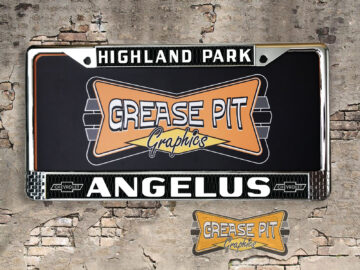 Angelus Chevrolet Highland Park License Plate Frame Tribute Black
