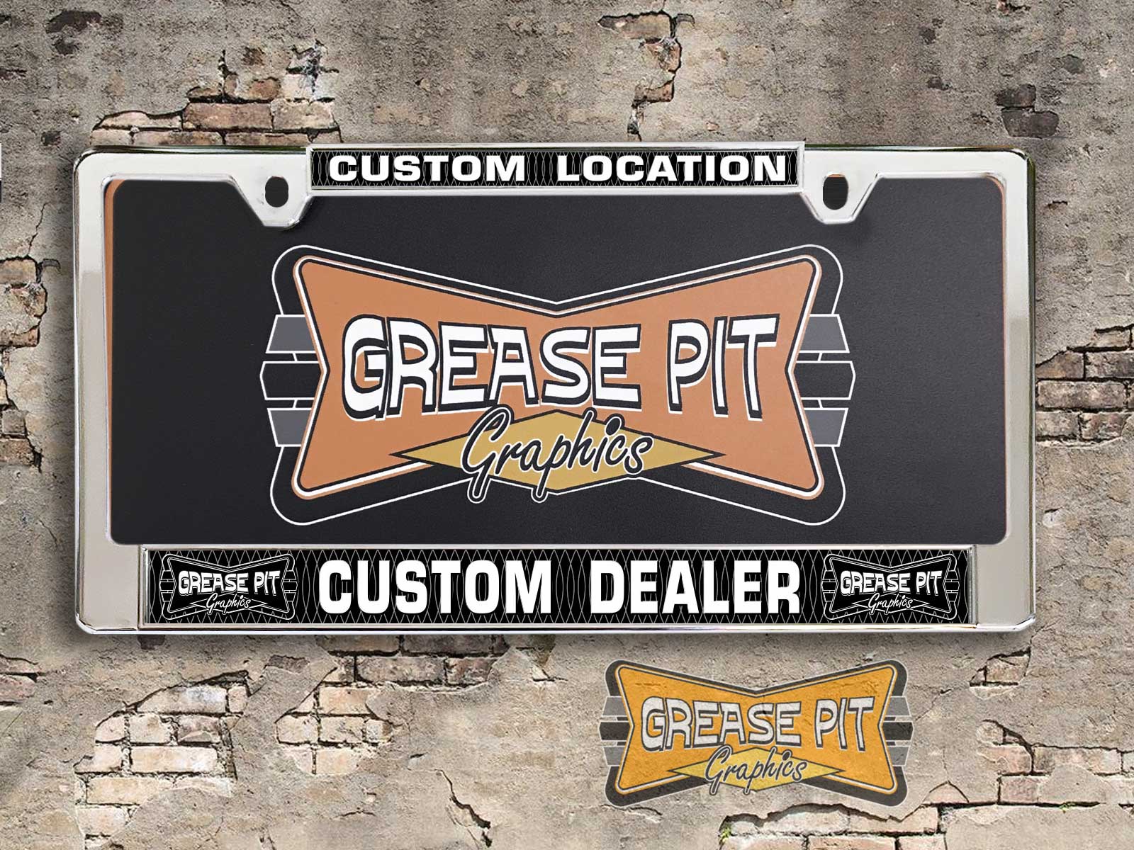 Thin Top Custom License Plate Frame