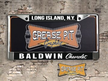 Reproduction Baldwin Motion Chevrolet License Plate Frame Baldwin, Long Island