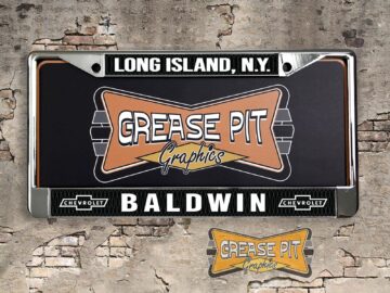 Reproduction Baldwin Motion Chevrolet License Plate Frame Baldwin, Long Island