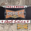 Bob Estes Mercury Inglewood California License Plate Frame Tribute - red letters