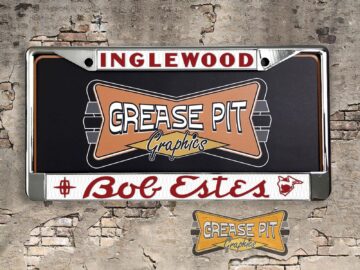 Bob Estes Mercury Inglewood California License Plate Frame Tribute - red letters