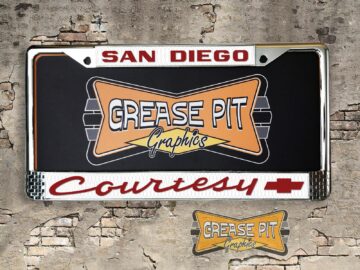 Courtesy Chevrolet San Diego License Plate Frame Tribute Red