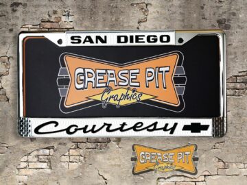 Courtesy Chevrolet San Diego License Plate Frame Tribute Black