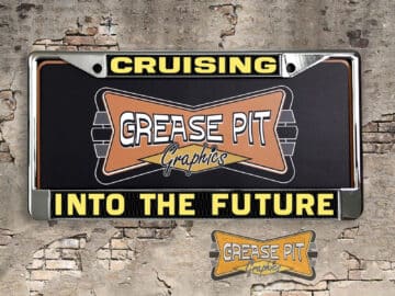 Cruising into the Future license plate frame