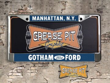 Gotham Ford License Plate Frame Tribute Ford Performance Dealer dark blue