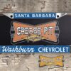 Reproduction Washburn Chevrolet  License Plate Frame Santa Barbara -blue