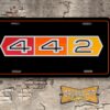 1966 - 1967 Oldsmobile Cutlass 442 License Plate black