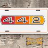 1966 - 1967 Oldsmobile Cutlass 442 License Plate white