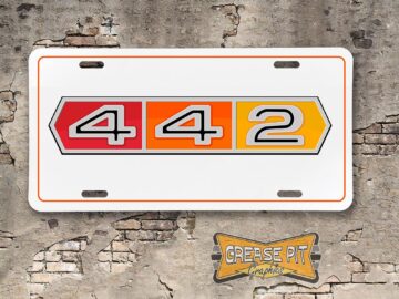 1966 - 1967 Oldsmobile Cutlass 442 License Plate white