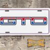 1974 Pontiac GTO License Plate Red White Blue