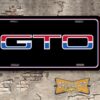 1974 Pontiac GTO License Plate Red White Blue