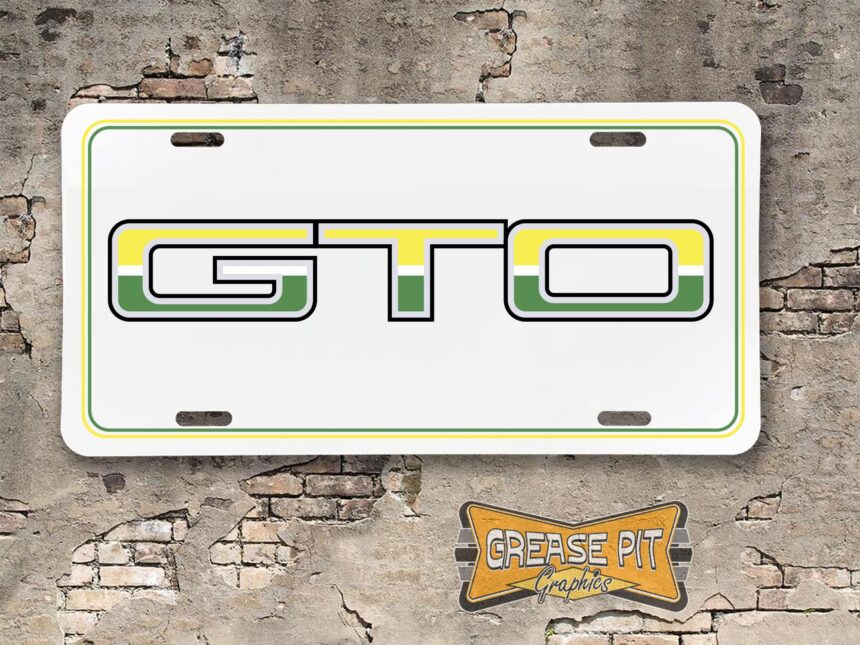 1974 Pontiac GTO License Plate Green