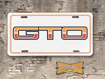 1974 Pontiac GTO License Plate Orange