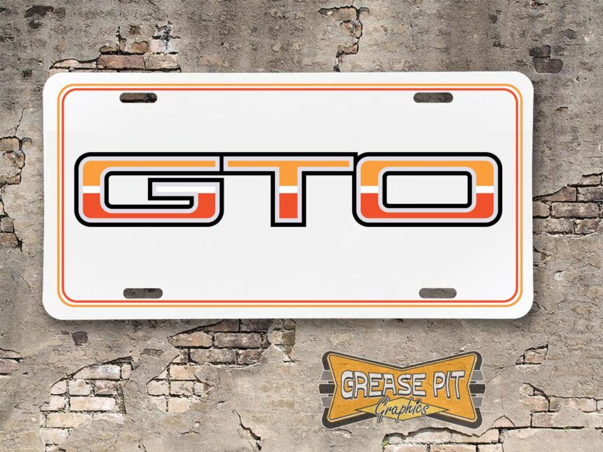 1974 Pontiac GTO License Plate Orange