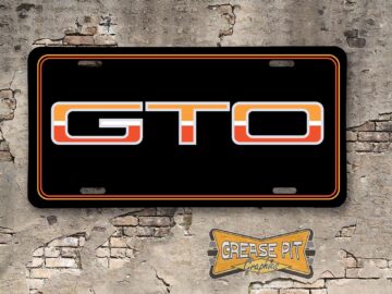 1974 Pontiac GTO License Plate Orange