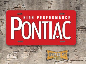 High Performance Pontiac Booster License Plate Red
