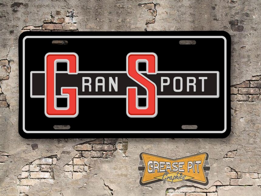 Buick Skylark Gran Sport 1965 1966 Booster License Plate black