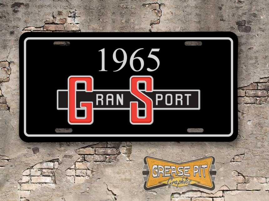 Buick Skylark Gran Sport 1965 Booster License Plate black