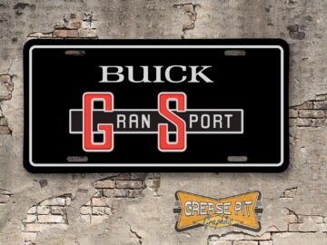 Buick Skylark Gran Sport 1965 1966 Booster License Plate black