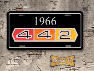Oldsmobile Cutlass 442 1966 Booster License Plate