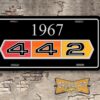 Oldsmobile Cutlass 442 1967 Booster License Plate