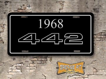 Oldsmobile Cutlass 442 1968 Booster License Plate