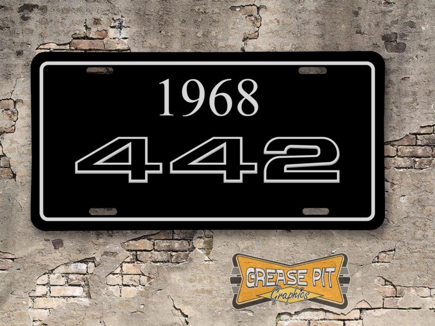 Oldsmobile Cutlass 442 1968 Booster License Plate