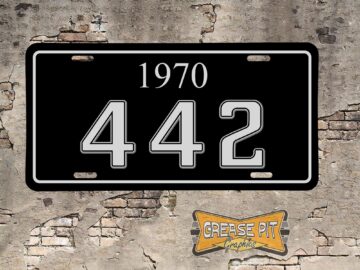 Oldsmobile Cutlass 442 1970 Booster License Plate