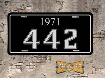 Oldsmobile Cutlass 442 1971 Booster License Plate
