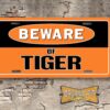 Pontiac GTO Beware of Tiger Booster License Plate orange