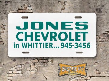 Jones Chevrolet in Whittier Booster License Plate