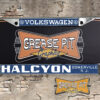 A newly produced vintage style tribute Halcyon Volkswagen VW Somerville New Jersey  old school reproduction dealership license plate frame for your Hot Rod, Classic, or Muscle car.