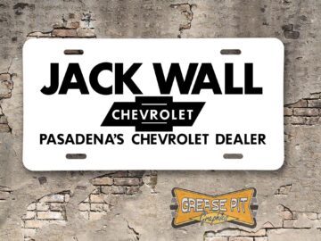 Jack Wall Chevrolet Pasadena Booster License Plate