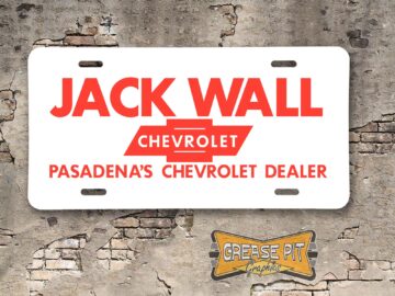 Jack Wall Chevrolet Pasadena Booster License Plate
