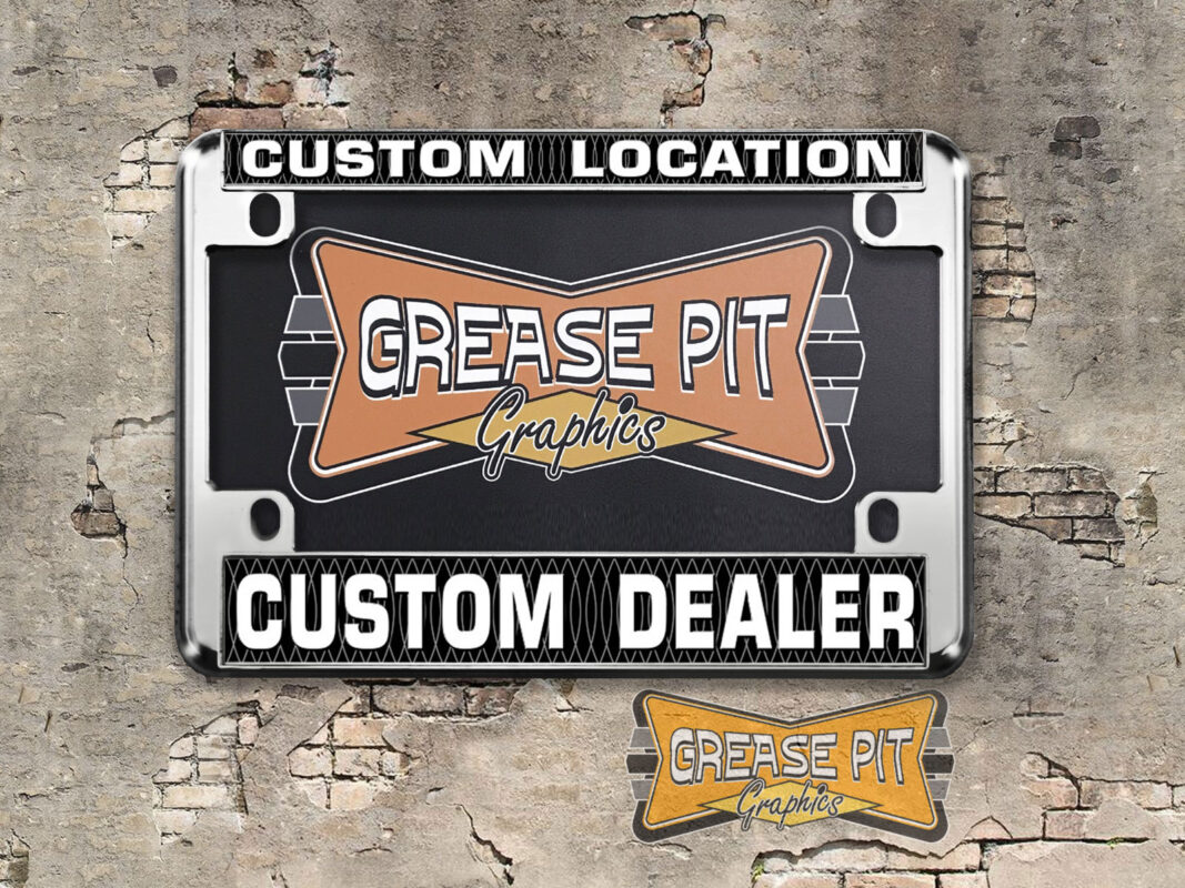 Pit License Custom License Plate Frames & Custom License Plate Inserts - Grease Pit ...