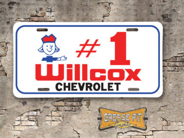 Willcox Chevrolet #1 Booster License Plate