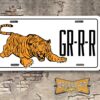 Vintage 1960's Style Tiger GRRR Booster Aluminum License Plate Insert