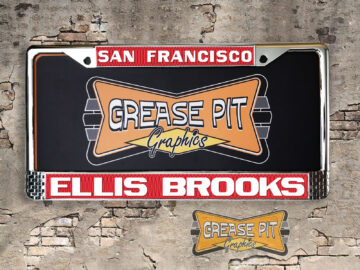 Ellis Brooks Chevrolet San Francisco Dealership License Plate Frame Red
