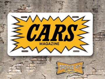 Cars Magazine Booster Aluminum License Plate Insert