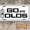 "Go with Olds" Oldsmobile Aluminum License Plate Insert