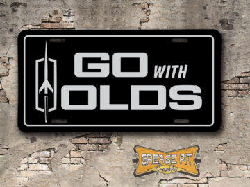 "Go with Olds" Oldsmobile Aluminum License Plate Insert