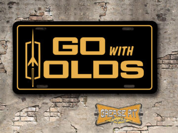 "Go with Olds" Oldsmobile Aluminum License Plate Insert