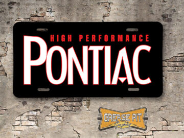 High Performance Pontiac Booster Aluminum License Plate Insert Black